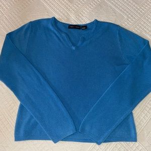 Jamie Scott Women's Sweater, Long Sleeve, Size L, Light Blue, 100% Acrylic